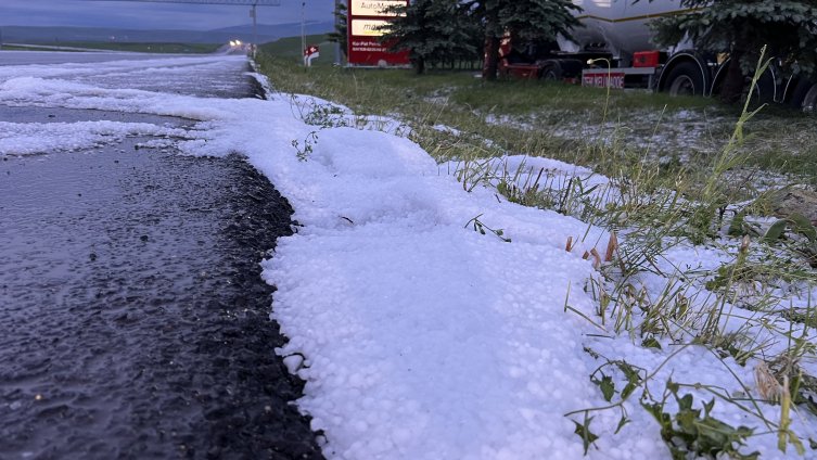 Kars’ta etkili olan dolu tarım arazilerine zarar verdi